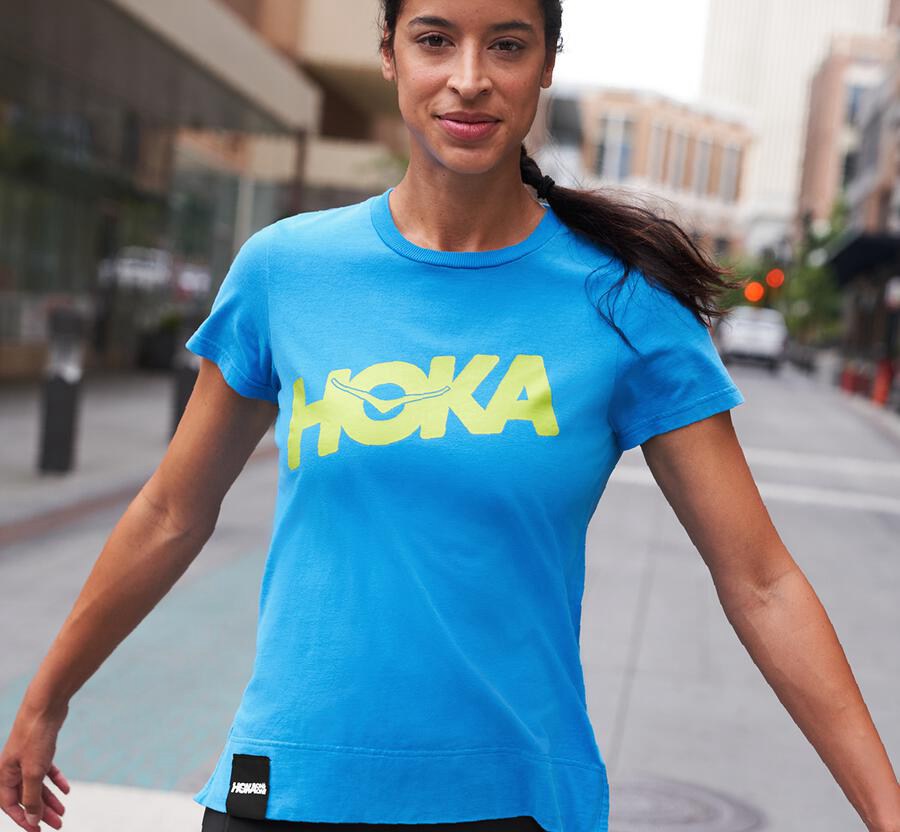 Camisa Hoka One One Mujer - Brand - Azules - XVY924176